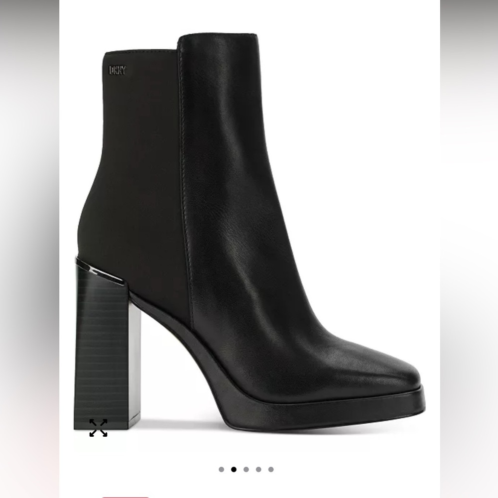 DKNY Black Heeled Boots Sleek Modern Design